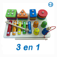 Juego didáctico Encaje 3 en 1 - Madera