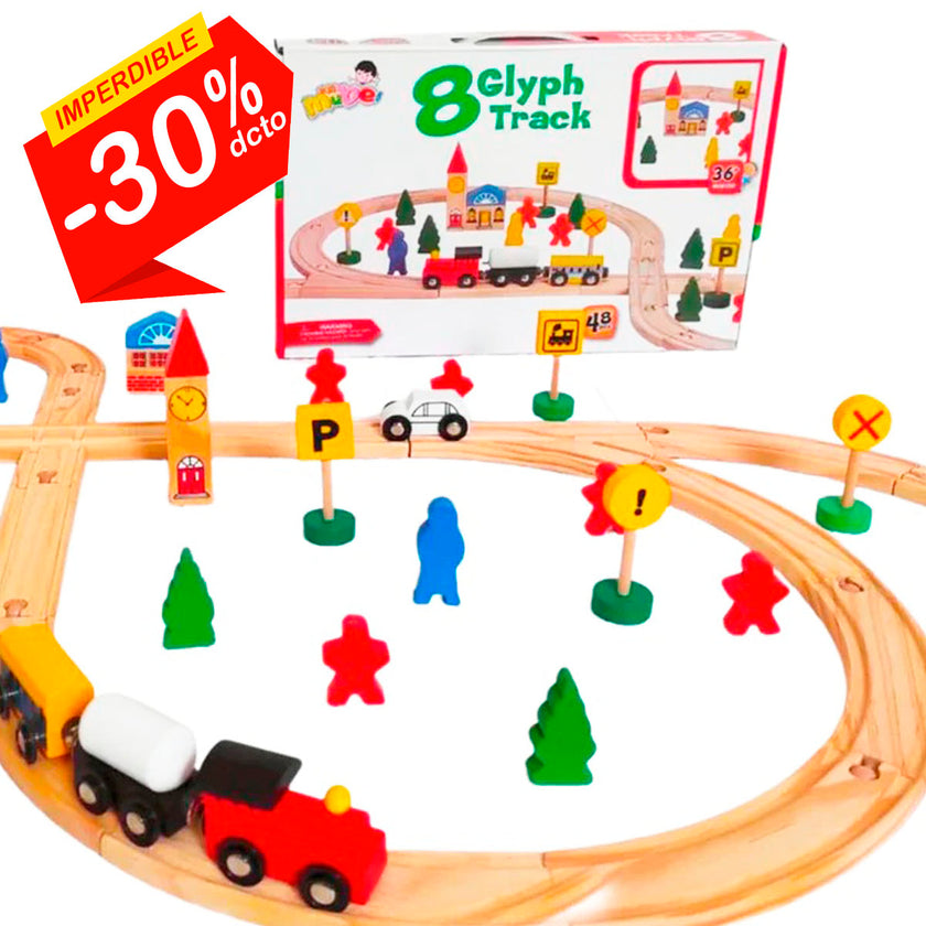Pista de tren Madera 48 pcs