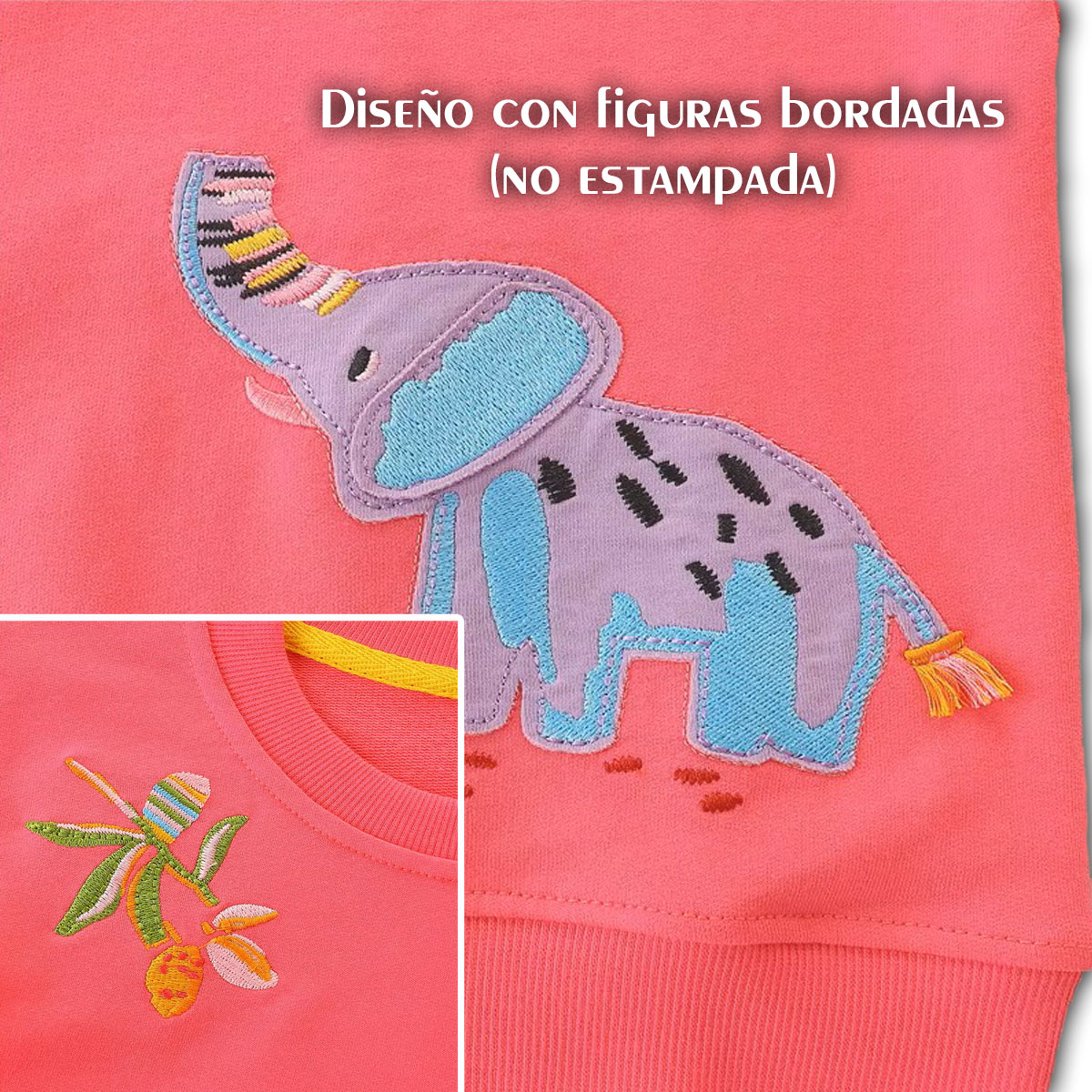 Polerón Algodón Niña - Rosado