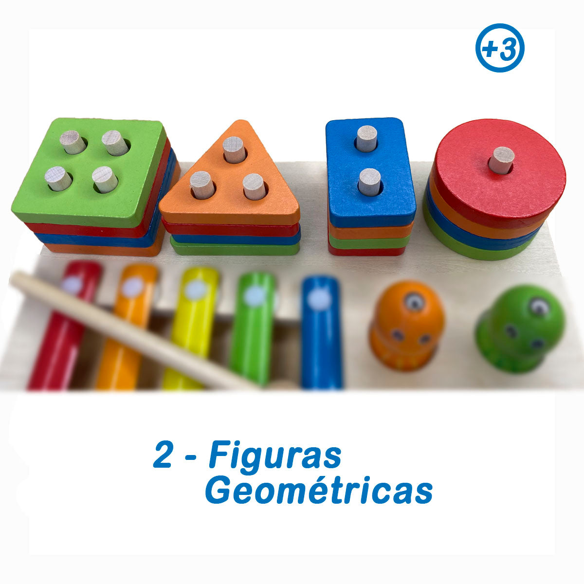 Juego didáctico Encaje 3 en 1 - Madera