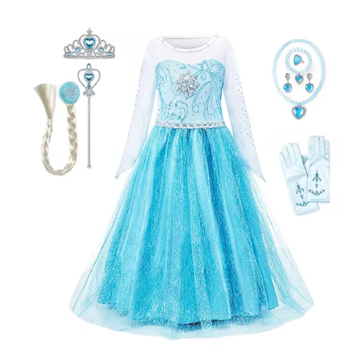 Disfraz Vestido Princesa Elsa -  Frozen (incluye Accesorios)