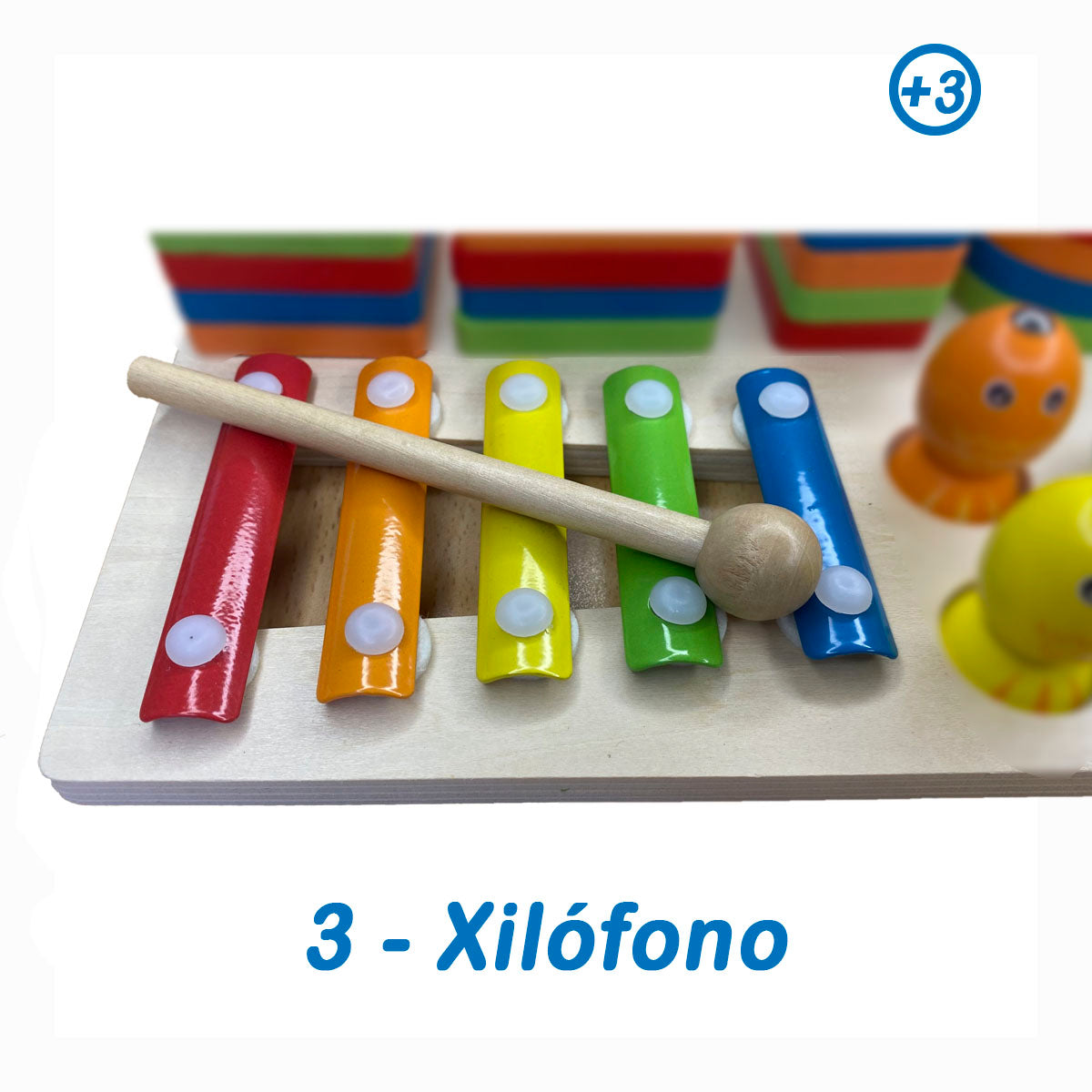 Juego didáctico Encaje 3 en 1 - Madera