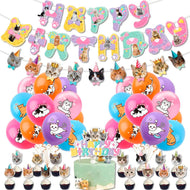 Cotillón Decoración Cumpleaños Mascota Felina Gato
