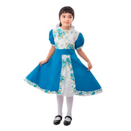 Vestido Huasa Niña - Chinita Color Calipso (incluye Falso)