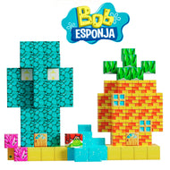Juego Bloques Magnéticos Bob Esponja 115 cubos