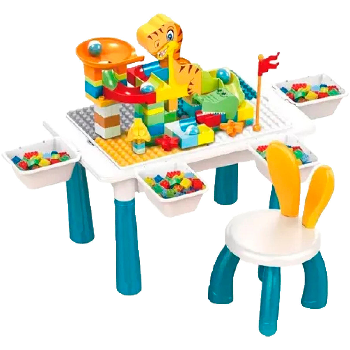 Mesa Didáctica Dinosaurio con Bloques - 104 pcs