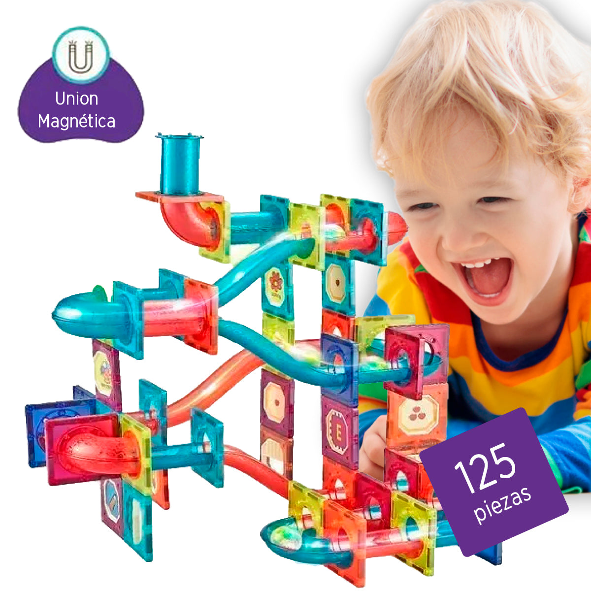 Juego Bloques Magnéticos 125 piezas - Juego Construcción Didáctico