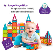 Juego Bloques Magnéticos 32 piezas - Juego Construcción Didáctico