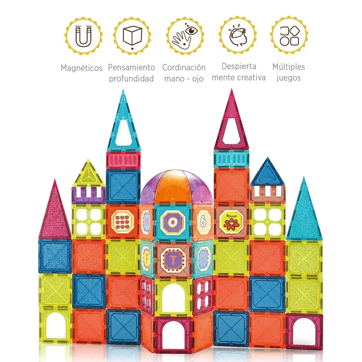 Juego Bloques Magnéticos 77 piezas - Juego Construcción Didáctico