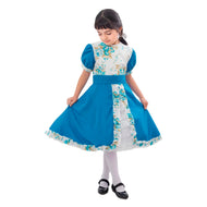 Vestido Huasa Niña - Chinita Color Calipso (incluye Falso)