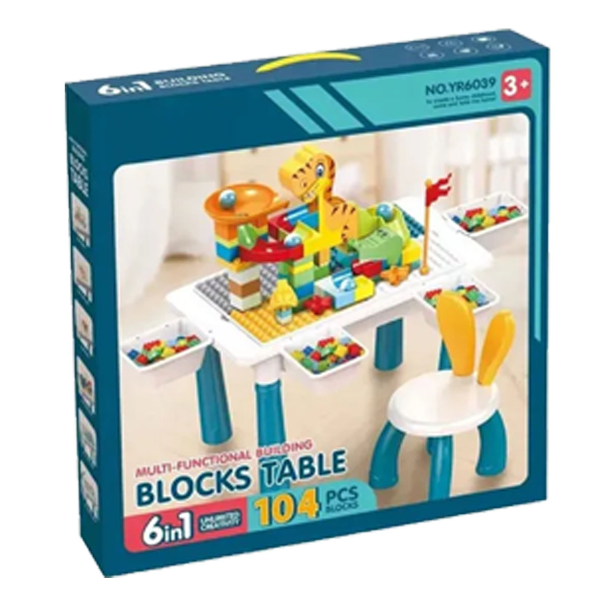 Mesa Didáctica Dinosaurio con Bloques - 104 pcs