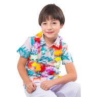 Traje Pascuense - Hawaiano Niño (Color Celeste/Naranjo)