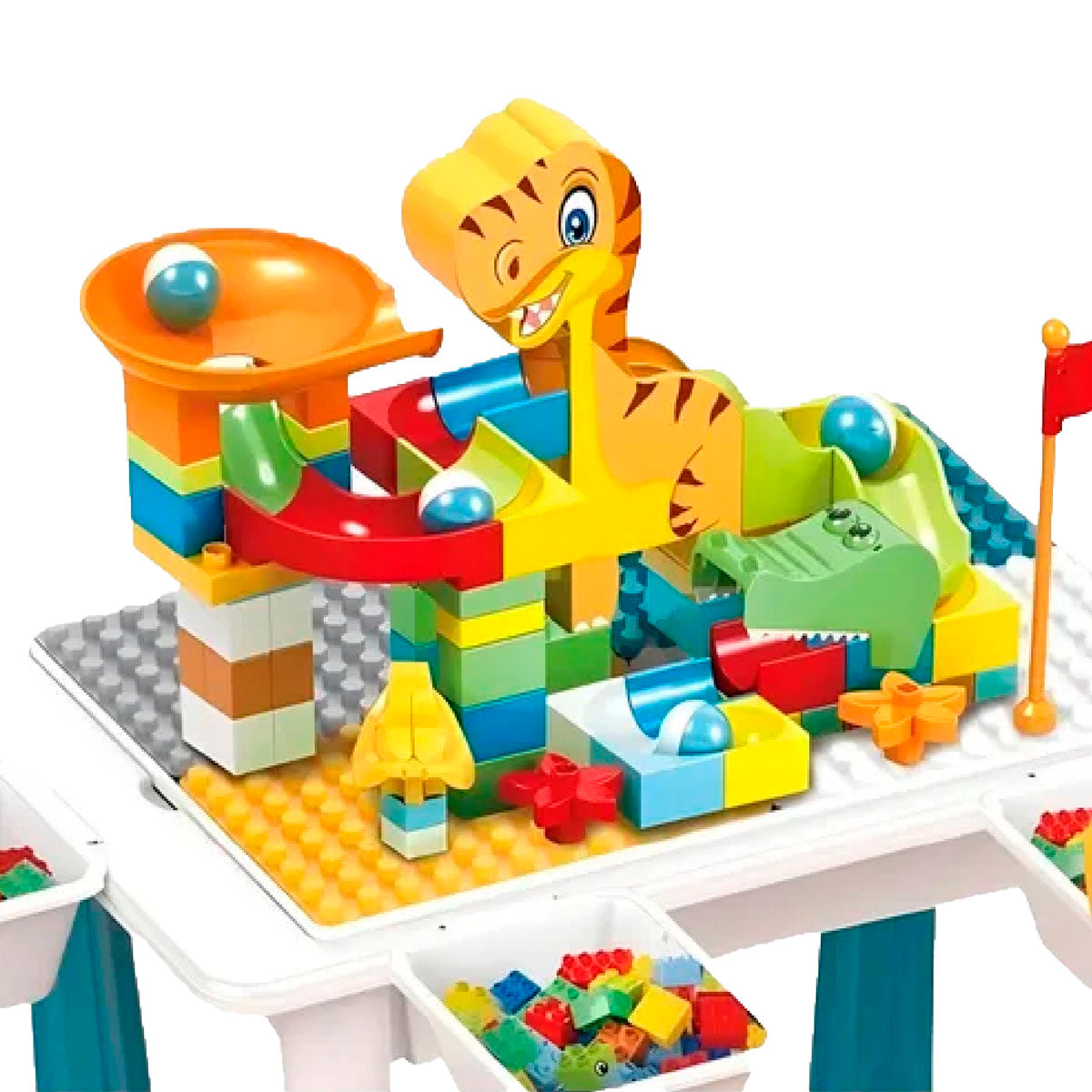 Mesa Didáctica Dinosaurio con Bloques - 104 pcs