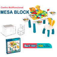 Mesa Didáctica Dinosaurio con Bloques - 104 pcs