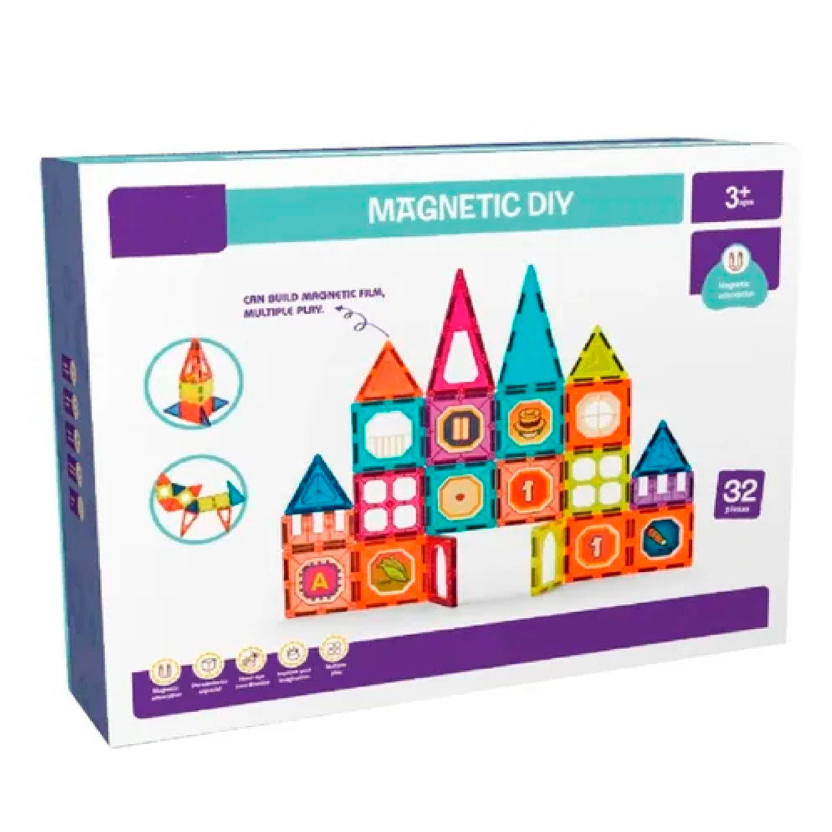 Juego Bloques Magnéticos 32 piezas - Juego Construcción Didáctico