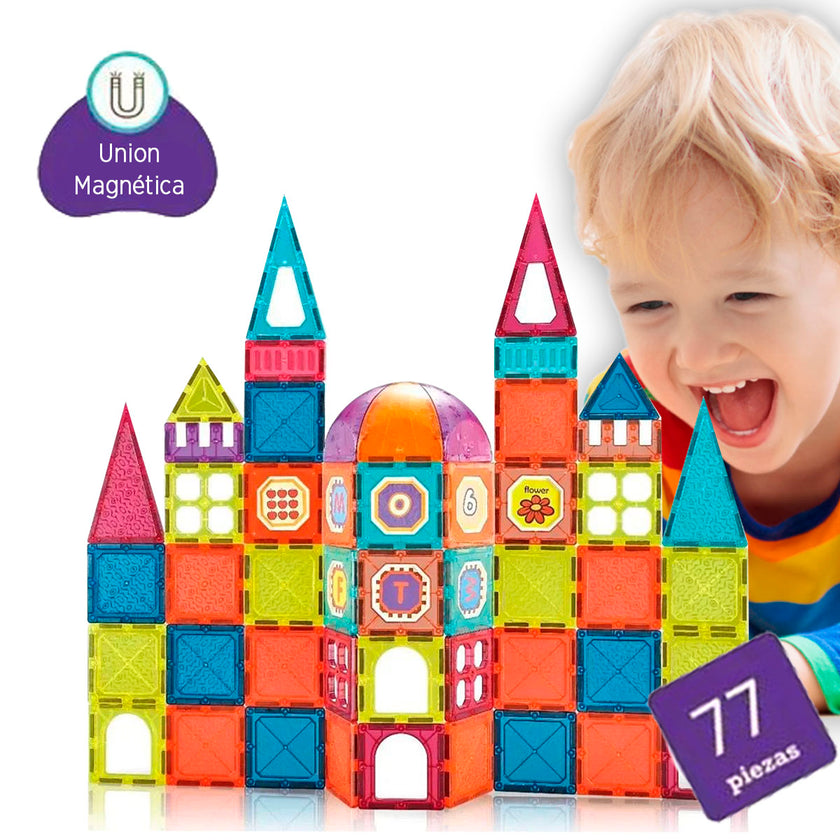 Juego Bloques Magnéticos 77 piezas - Juego Construcción Didáctico