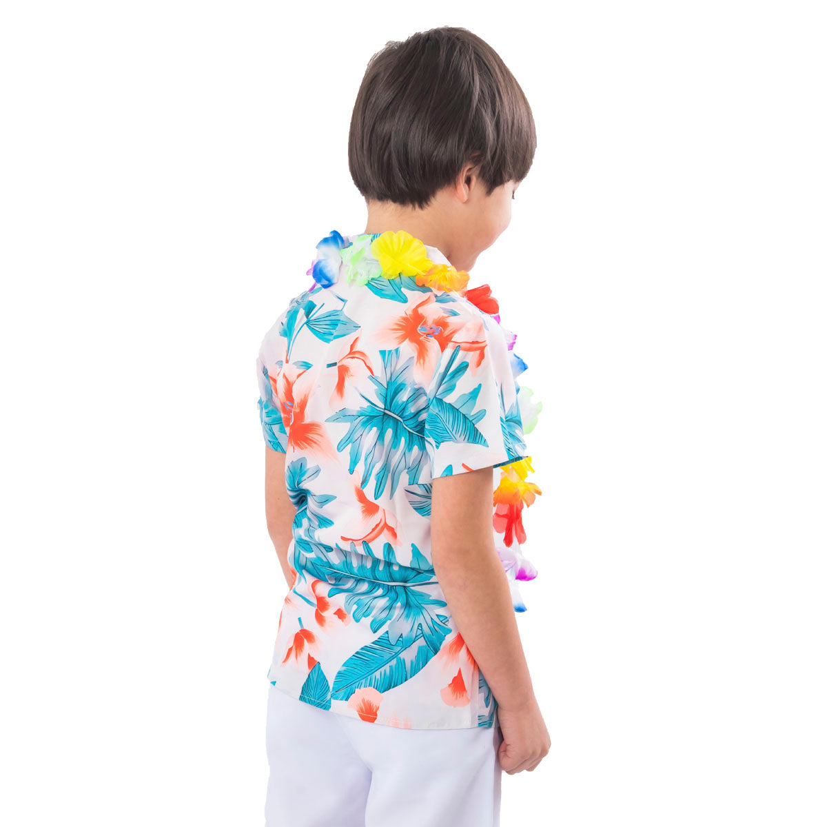Traje Pascuense - Hawaiano Niño (Color Celeste/Naranjo)