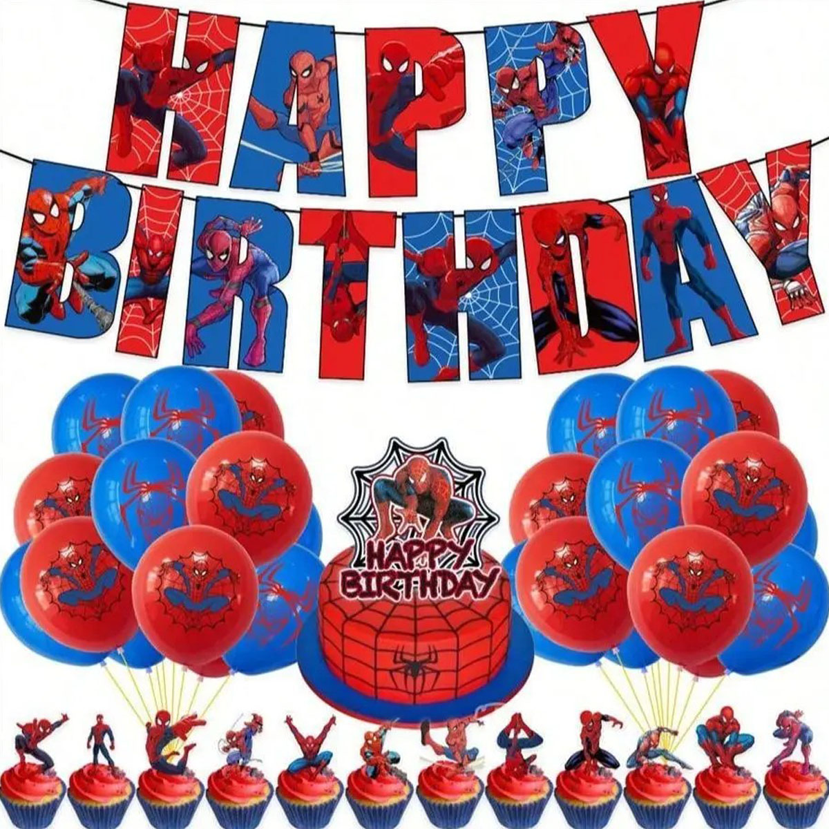 Cotillón Spiderman Decoración Cumpleaños - Hombre Araña