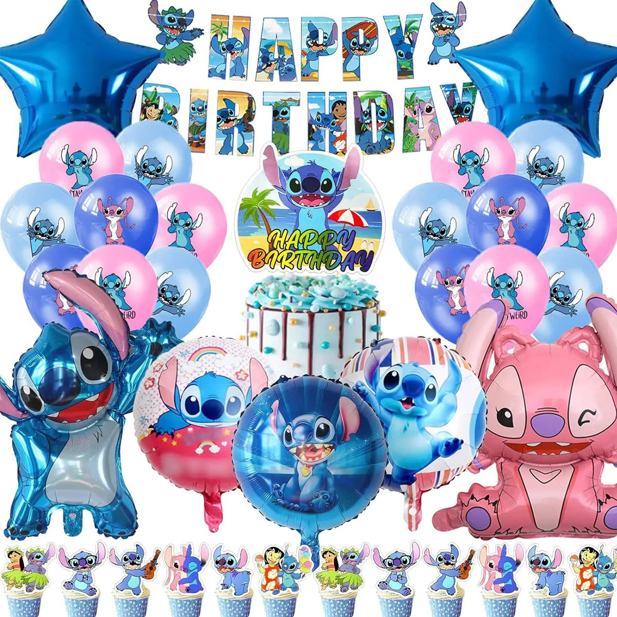 Cotillón Decoración Cumpleaños Lilo y Stitch