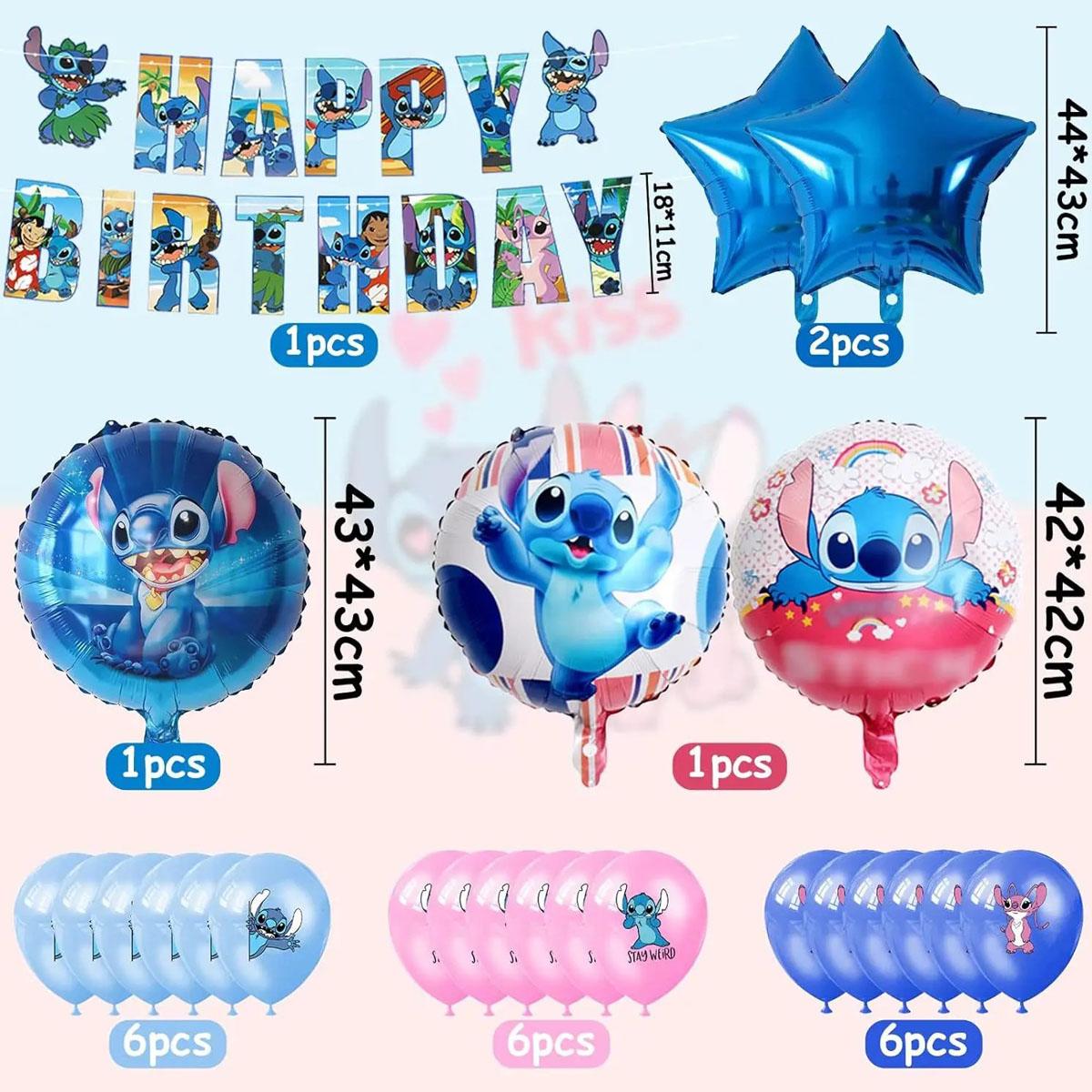 Cotillón Decoración Cumpleaños Lilo y Stitch