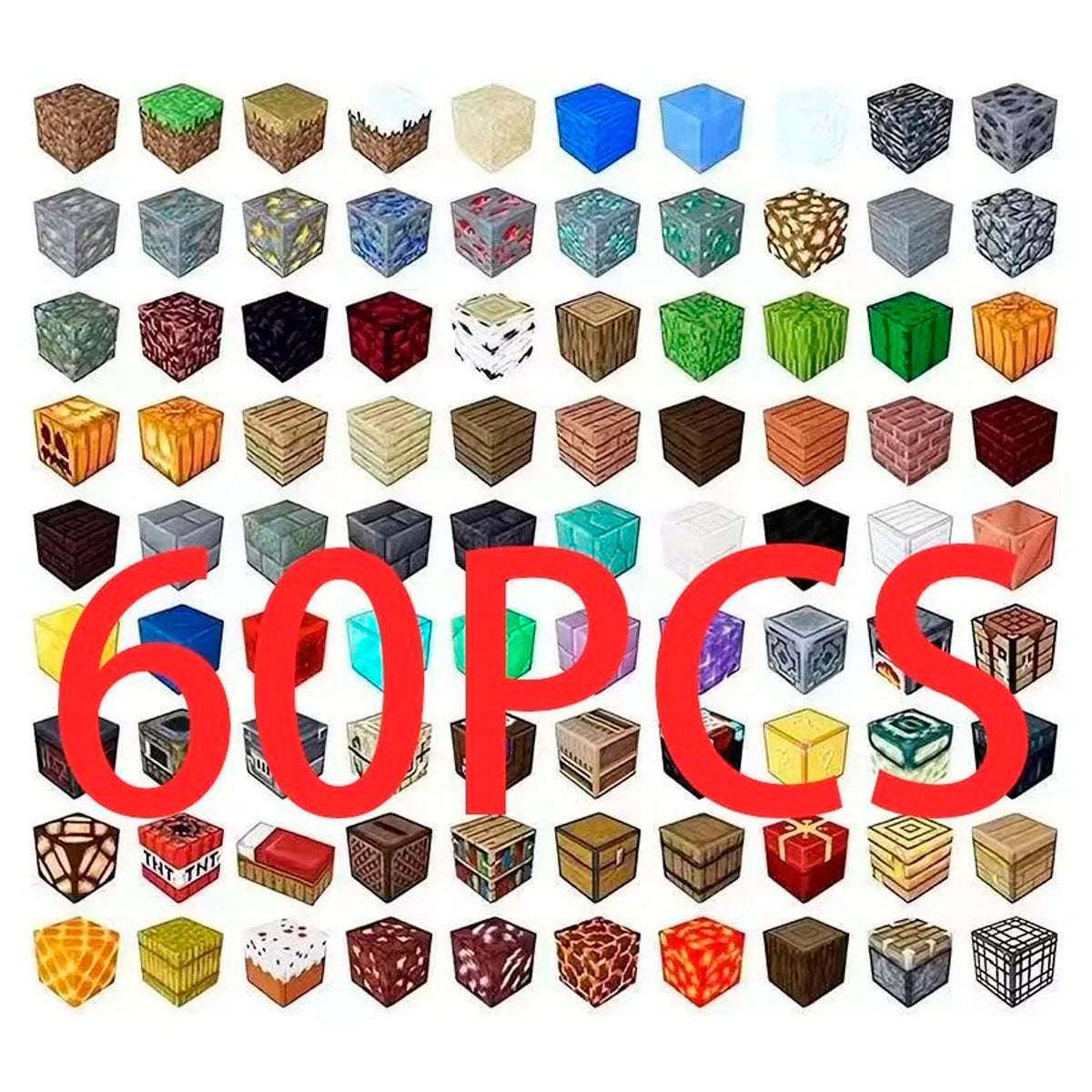 Juguete Magnético Minecraft 60 cubos al Azar - Bloques Didáctico